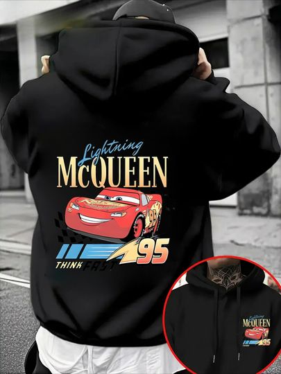 Discover 2025 Fashion New Car Lightning McQueen Men's Hoodie Autumn/Winter Casual Neutral Christmas Warm Sports Hoodie Oversized