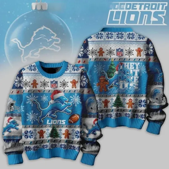 Lions 2025 Happy Time Celebrating Christmas Ugly Sweater
