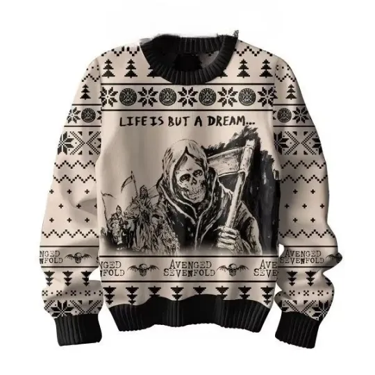 Discover Sevenfold Life Is But A Dream Winter Christmas Ugly Sweater