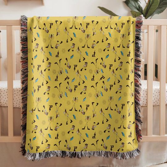Discover Vintage Powerline Woven Blanket, A Goofy Movie 90s Disney Fleece Blanket, Max & Goofy Music Pattern Blanket, Disney Blanket Decor