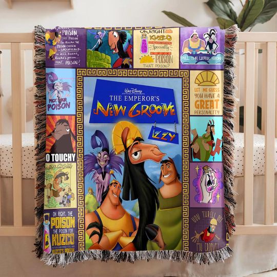 Discover Custom Funny The Emperor's New Groove Fleece Blanket, Kuzco Pacha Krock Yzma Woven Blanket, Retro Disney Cartoon Blanket, Disney Fan Gift