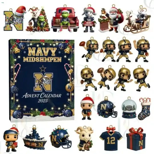 Discover Navy Football I==Advent Calendar 2025, 24-Day Christmas Countdown Gift