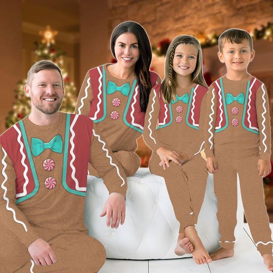 Merry Christmas Gingerbread Family Pajamas Set, Matching Holiday PJs, Cute Cookie Sleepwear For Family, Xmas Nightwear, Christmas Gift