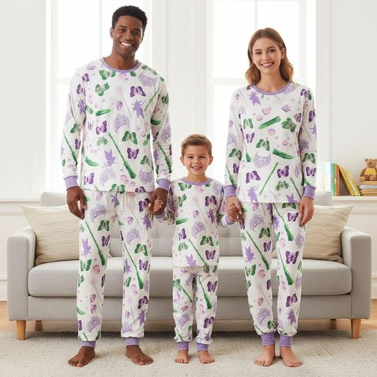 Changed For Good Long Sleeve Pajamas Set, Wicked Christmas Pajamas Family, Wicked The Musical Christmas Matching Pajamas, Holiday Gift