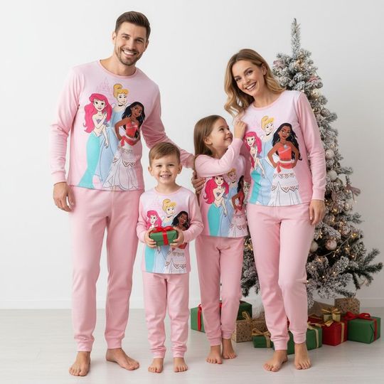 Discover Princess Long Sleeve Pajamas Set, Family Christmas Pajamas, Matching Pajamas For Party, Holiday Gift