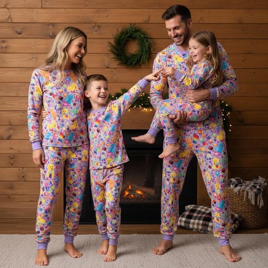 Discover Gingerbread Christmas Family Pajamas, Festive Pajama Set, Cute Long Sleeve Pajamas Set, Matching Pajamas Set, Holiday Gift