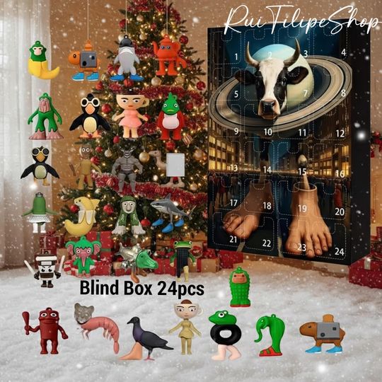 Discover Funny Cow Brainrot Advent Calendar, Tung Tung Tung Sahur Advent Calendar, Funny Christmas Advent Calendar, Unique Holiday Countdown Gift