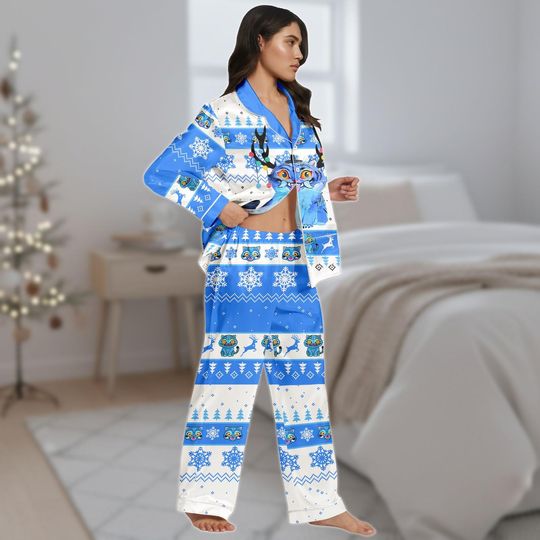Discover Blue Tiger Christmas Pajamas, Funny Animal Matching Pajamas, Blue Tiger Xmas Pajama Set, Holiday Family Gift
