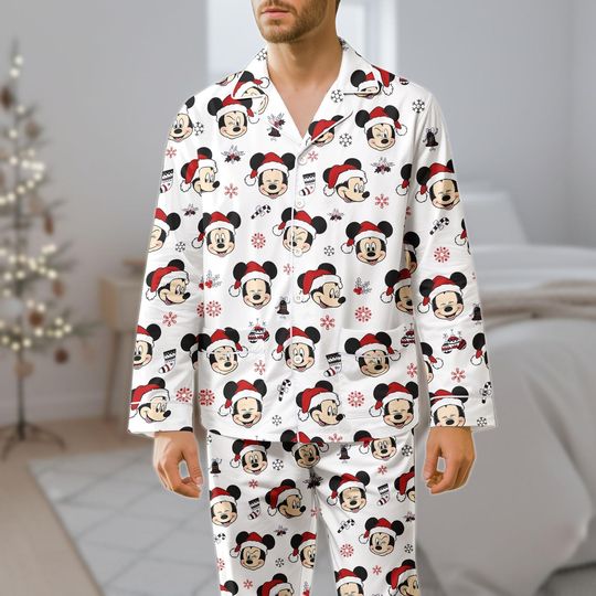Discover Mickey Mouse Christmas Pajamas, Cute Xmas Pajama Set, Disney Holiday Matching Pajamas Set, Christmas Gift