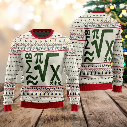 Discover Math Equation Ugly Christmas Sweater, Geek Holiday Jumper, Funny Teacher Student Xmas Gift for Nerds