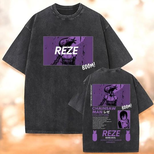 Discover Vintage Chainsaw Reze T-Shirt Unisex Anime Graphic Tee