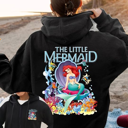 Discover Disney Little Mermaid Princess Series Women's Zipper Hoodie Autumn/Winter New Fashion Men's and Women's Street Wear