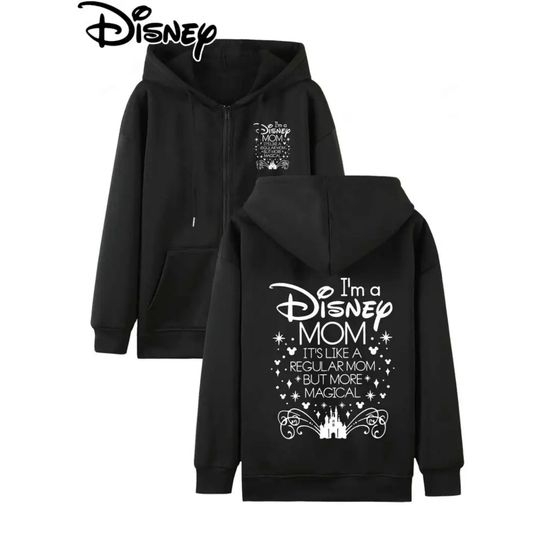 Discover Disney Plus-Size Women's Hoodie, Disney Mom - Magical Motherhood Hoodie Letter Print Autumn and Winter Outfit sweatshirt