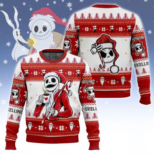 Christmas JS Santa Claus Nightmare Christmas Ulgy Sweater, Jack And Sally Sweatshirt, WDW Movie Jumper, Horror Holiday Sweater, Xmas Gift