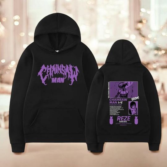 Discover Chainsaw Reze Hoodie Harajuku Oversized Streetwear Unisex Anime
