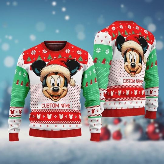 Discover Mickey Christmas Ugly Sweater, Custom Disney Mouse Xmas Sweater, Magic Kingdom Shirt, Mickey And Friends Sweater, Holiday Season Gift