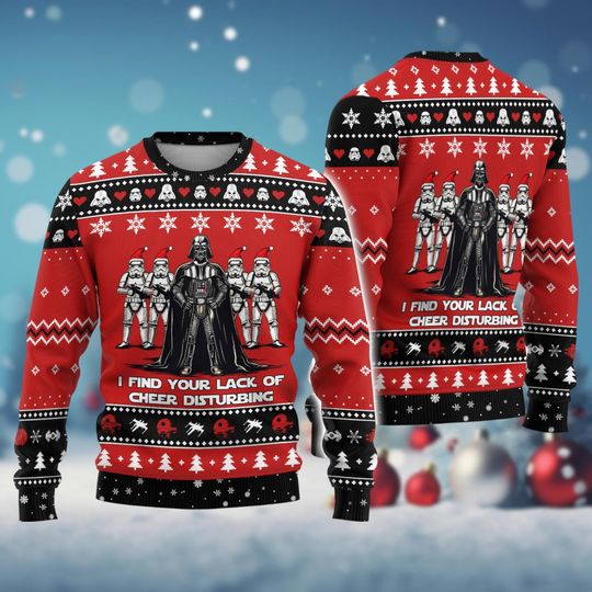 Discover Christmas Darth Vader Stormtrooper Sweater, Star Wars Movie Ugly Xmas Sweater, Disney Christmas Shirt, Holiday Sweater Party Gift