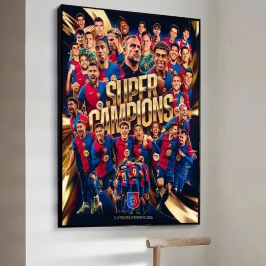 Discover FC Barcelona Copa Champions 2025 Poster Premium Matte Vertical Wall Art