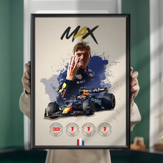 Discover Max Ver Stappen Four-Time World Champion Poster
