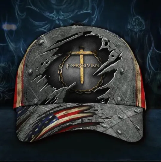 Discover Forgiven Cross Jesus Cap, Warrior of Christ Cap, Knight Templar Cap