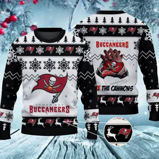 Buccaneers Fire The Cannons Christmas Ugly Sweater