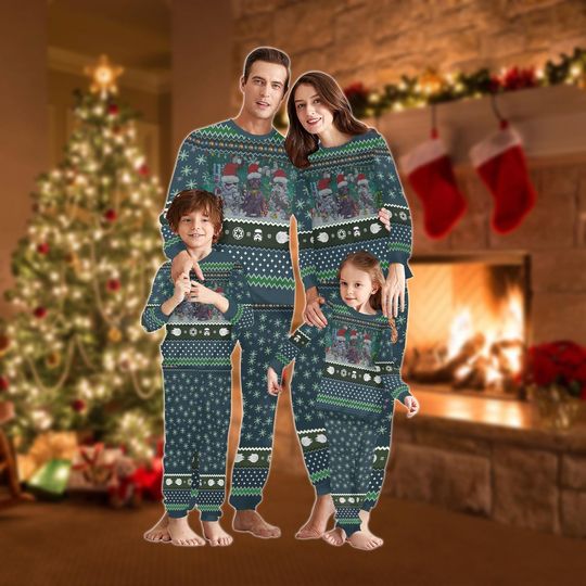 Discover Star Wars Christmas Family Pajamas Set, Matching Holiday Pajamas, Yoda Darth Vader Sleepwear, Xmas Family Nightwear, Christmas Gift