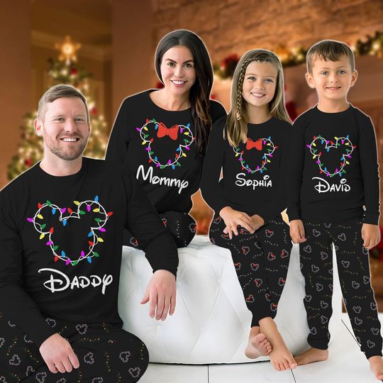 Discover Custom Mickey Mouse Family Christmas Pajamas Set, Disney Matching Holiday PJs, Cute Mickey And Friends Sleepwear, Festive Outfits