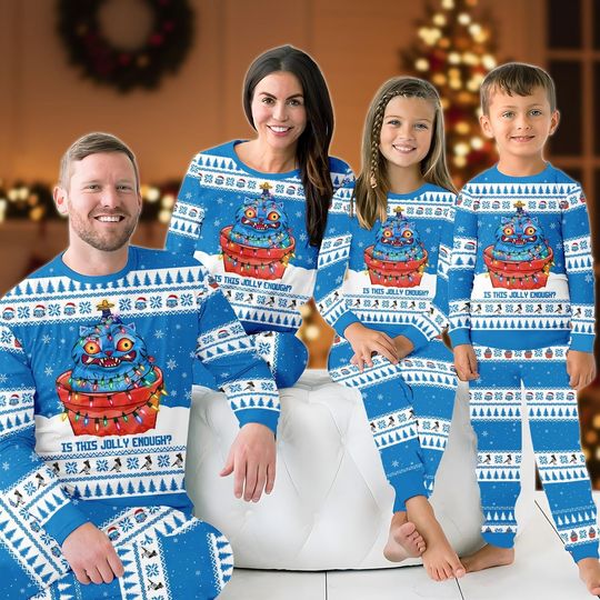 Discover Blue Tiger Family Pajamas Set, Demon Tiger Fan Long Sleeve Pajamas, Holiday Gift for Kid Adult, Blue Tiger Matching Christmas Pajamas