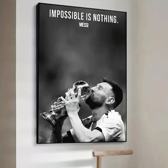 Discover Lionel Messi Impossible Is Nothing World Cup Poster Inspirational Soccer Vertical Poster