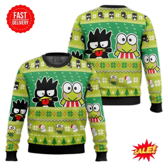Badtz Maru And Keroppi Sanrio Hello Kitty Ugly Christmas Sweater