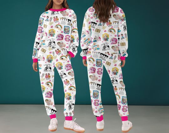 Discover Stay Golden Pajamas Set For Women And Kids, Funny Retro Lounge Set, 80s TV Show Sweatsuit, Cozy Loungewear Outfit, Vintage Friends Pajamas