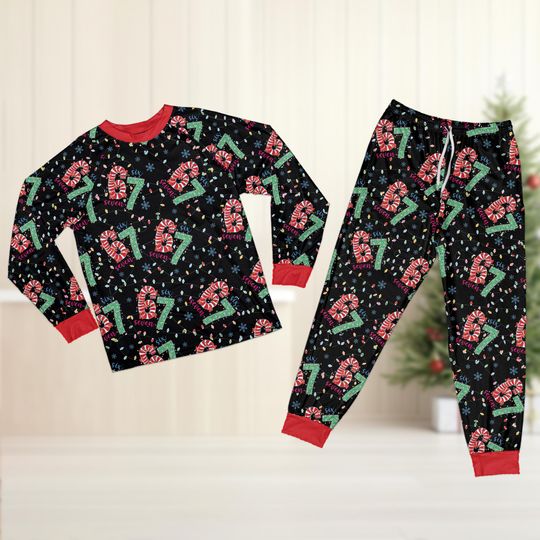 Discover 67 Meme Christmas Pajamas Set, Santa Six Seven Christmas Pajamas, 67 Candy Cane Xmas PJs, Trendy 67 Meme Holiday Sleepwear For Kids Adults