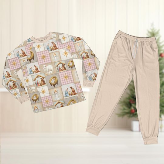 Discover Nativity Christmas Pajamas Set, Holy Night Sleepwear, Religious Holiday Pajamas, Christian Family Christmas Pajamas, Faith Christmas Gift