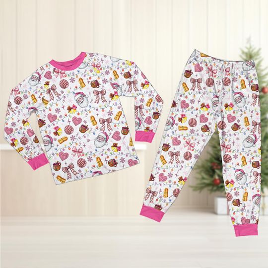 Discover Coquette Mexican Christmas Pajamas, Tis The Season Christmas Conchas Pajamas, Pink Mexican Santa Sleepwear, Spanish Xmas Holiday Pajamas