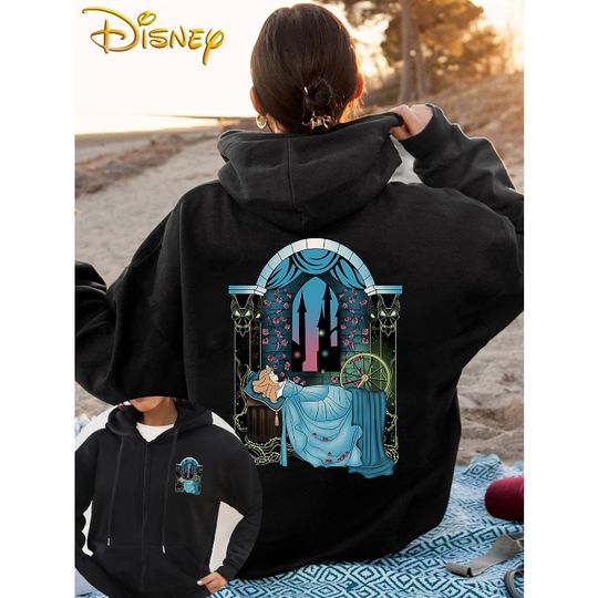 Discover Disney Sleeping Beauty Fairy Tale Women's Zipper Hoodie Autumn and Winter New Collection for Couples, Casual Fashion Street Wear