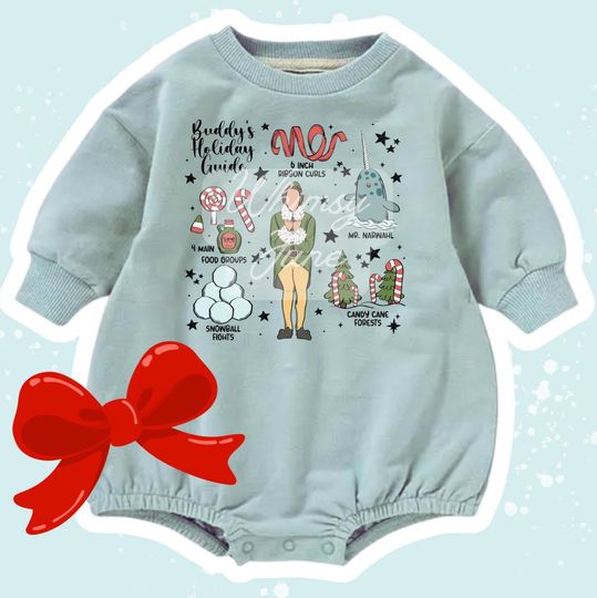 Buddys Holiday Guide, Elf Movie Romper, Its Santa! I Know Him! Family Matching Christmas Outfits, Adults, Kids, Toddlers, Babies, Shirts