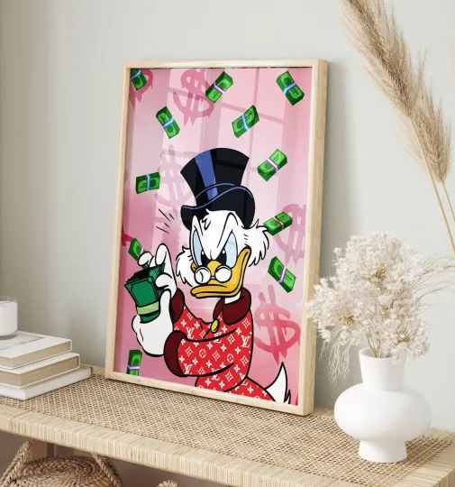 Discover Scrooge McDuck Print Poster Wall Art Framed Home Decor Modern Gallery