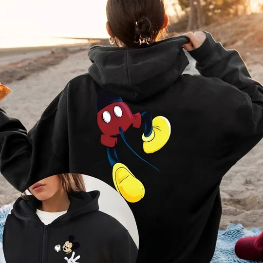 Discover Disney Series Mickey Fun and Quirky Printed Zipper Hoodie Autumn and Winter New Men's and Women's Casual Fashion Street Wear