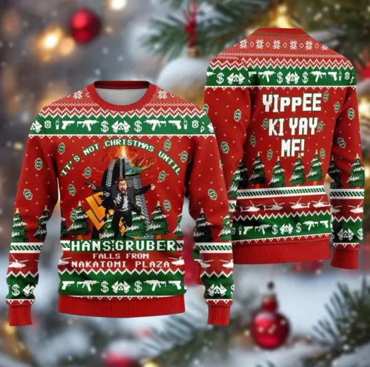 Die Hard Christmas Ugly Sweater Nakatomi Plaza Funny 80S Movie
