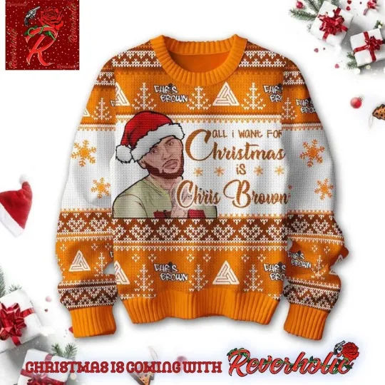 Discover Chris Brown All I Want For Christmas Is Chris Brown Funny Ugly Christmas Sweater