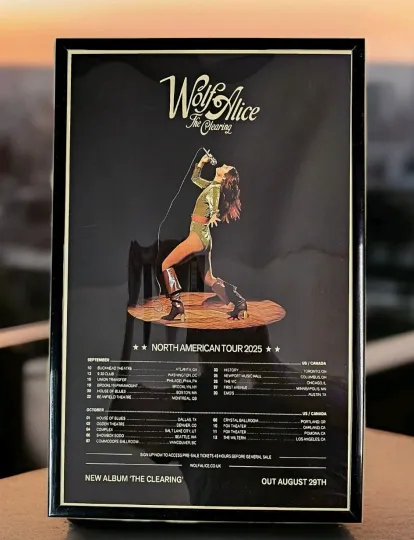 Discover Wolf Alice 2025 North America Tour Framed Concert Poster