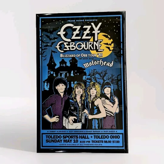 Discover Ozzy Osbourne 1981 Framed Concert Poster Toledo OH