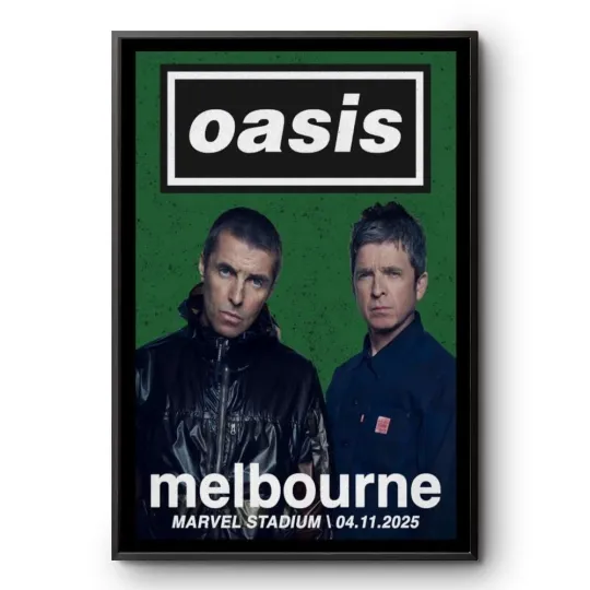 Oasis Melbourne 2025 Poster Print Marvel Stadium Australia Concert