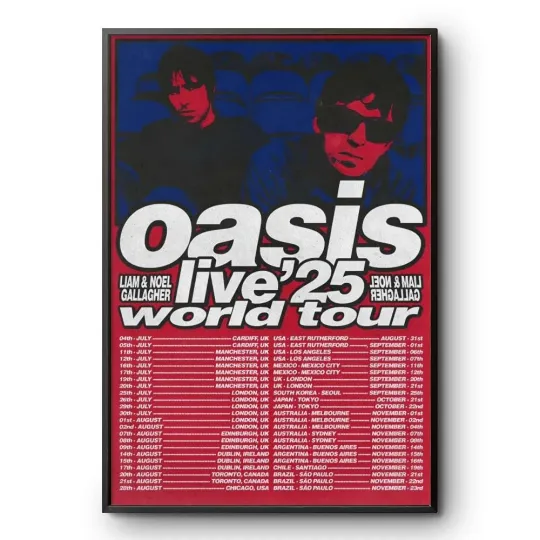 Discover Oasis 2025 World Tour Vertical Poster