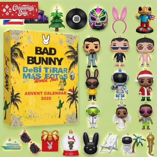 Discover Bad Bunny Advent Calendar 2025  Debi Tirar Mas Fotos World Tour, 24-Day Fan Gift Countdown