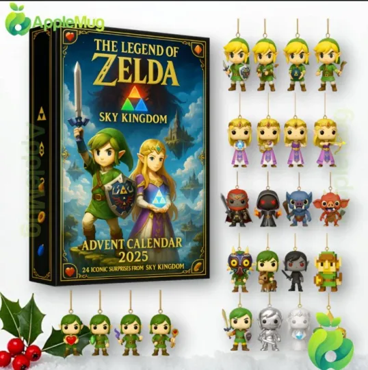 The Legend Of Zelda Sky Kingdom 2D Advent Calendar 2025, Gift For Christmas