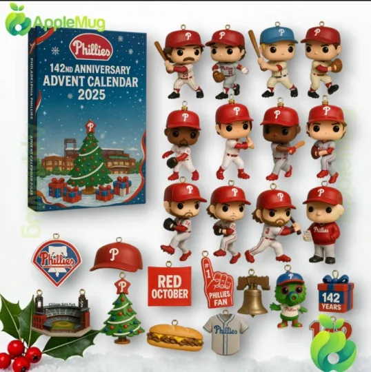 Phillies 142nd Anniversary 2D Advent Calendar 2025, Gift For Christmas
