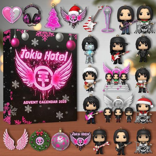 Tokio Hotel  Hip Hop Music Inspired Advent Calendar 2025, Holiday Countdown, Countdown Box, 24 Days of Xmas Surprises, Christmas Gifts