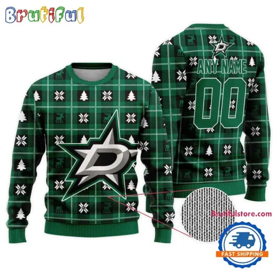 Discover Dallas Stars Personalized Snow Tree Ugly Christmas Sweater