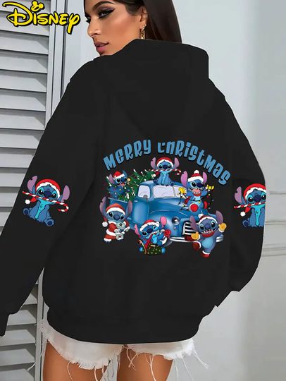 Discover Disney Women's Christmas Hoodie - Stitching Stitching Characters (Stitching, Jumba, Lilo, Stitching) Christmas Hoodie Casual Set